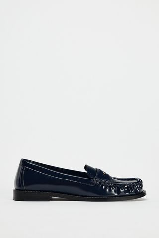 Ruched Loafers With Metallic Details