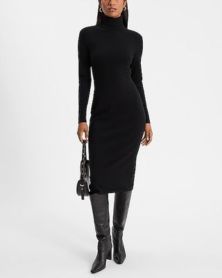 Express, Long Sleeve Turtleneck Midi Sweater Dress