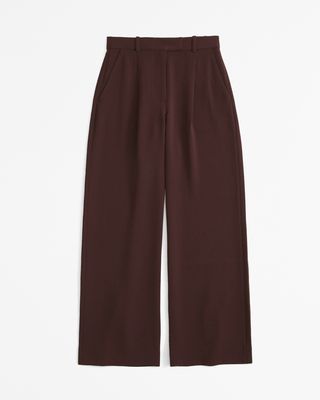 A&f Harper Tailored Premium Crepe Ultra-Wide Leg Pant