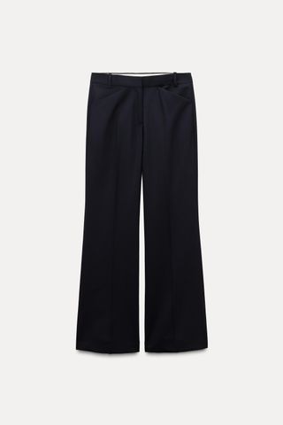 Zw Collection 100% Wool Straight-Leg Trousers