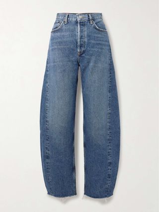 + Net Sustain Luna Cropped High-Rise Tapered Organic Jeans