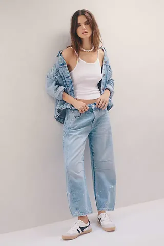 We the Free Good Luck Mid-Rise Barrel Jeans