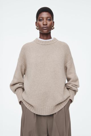 COS Chunky Pure Cashmere Crew-Neck Sweater