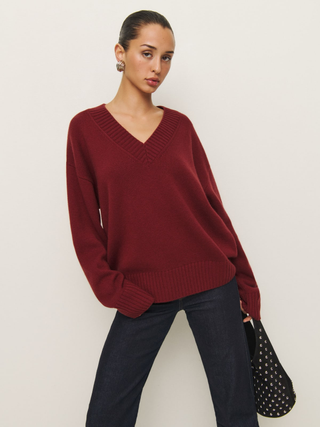 Reformation Jadey Cashmere V-Neck