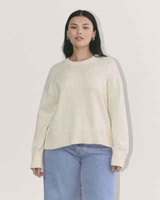 Everlane The Boxy Sweater in Everyday Cotton