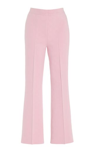 Kick Stretch-Cotton Knit Cropped Flared Pants