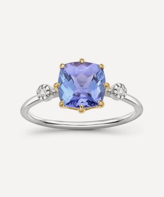 14ct White Gold Iris Tanzanite and Diamond Ring