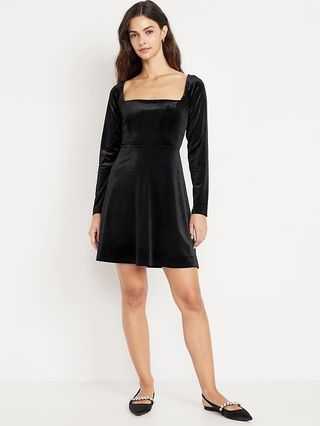 Old Navy Fit & Flare Velvet Mini Dress