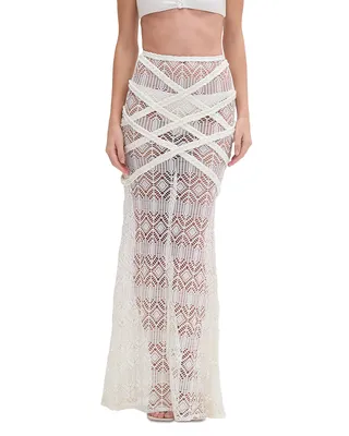 Beach Lace Braided Cover Up Maxi Skirt