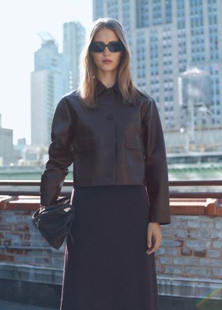 Leather-Effect Jacket With Pockets - Women | Mango United Kingdom