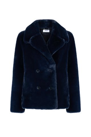 Philippa Peacoat Vegan Faux Suede & Shearling Midnight