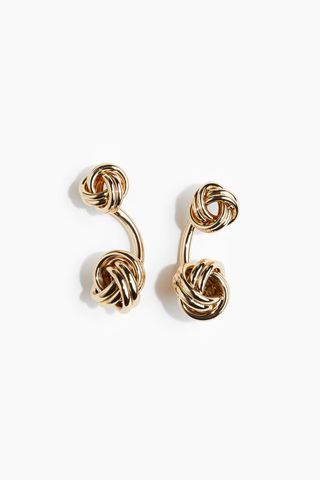 Knot-Detail Front and Back Earrings