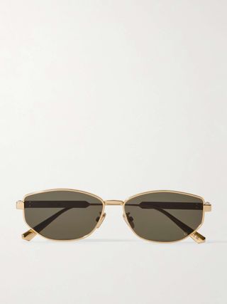 Diorcannage B1u Oval-Frame Gold-Tone Sunglasses