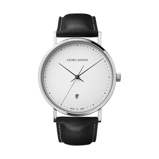 Koppel Wrist Watch - Quartz Stainless Steel Black Calfskin