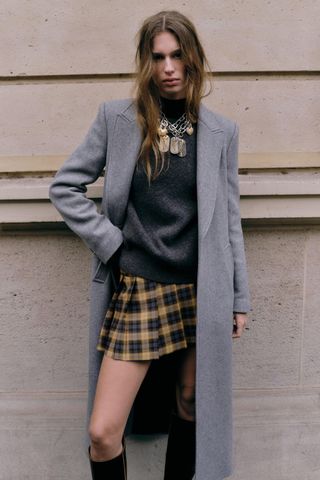 Checkered Zippered Skort