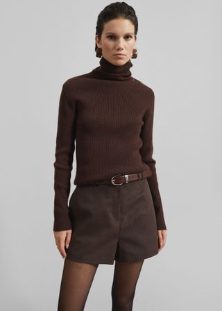 Devar Turtleneck Sweater - Brown