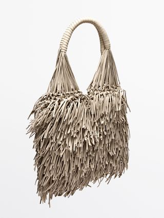 Nappa Leather Bag With Fringe Detail