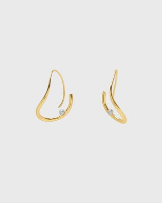 Piega Earrings With Pearl | Gold Plated