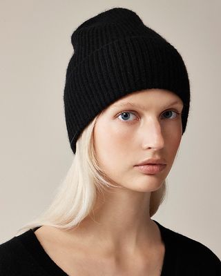 Ribbed Cashmere Beanie