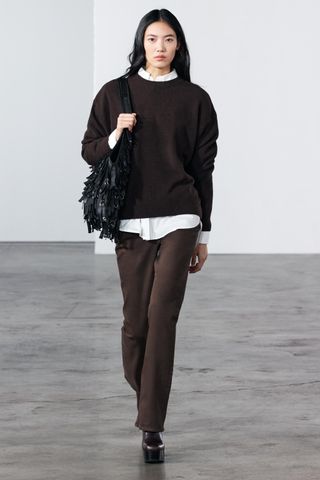 Plain Cashmere and Wool Sweater