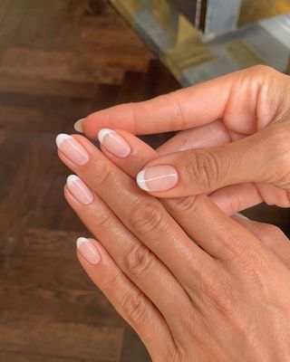 @raelondonnails oval French tip nails