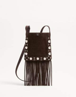 Nellcôte Small Shoulder Bag in Suede With Fringes