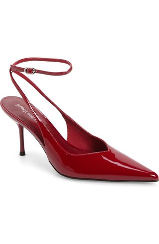 Executive Ankle Strap Pointed Toe Slingback Pump