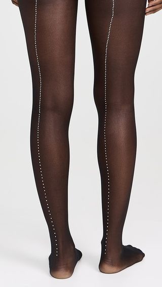 Stems Crystal Back Seam Tights