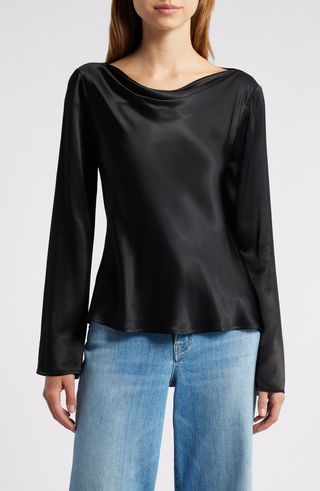 Amari Cowl Neck Satin Top