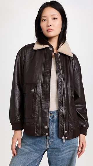 Avec Les Filles Shearling Bomber Jacket