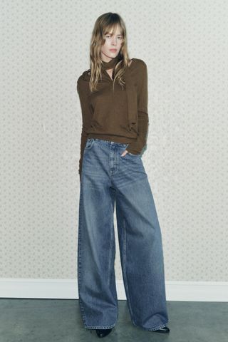 Mid Waist Palazzo Jeans Zw Collection