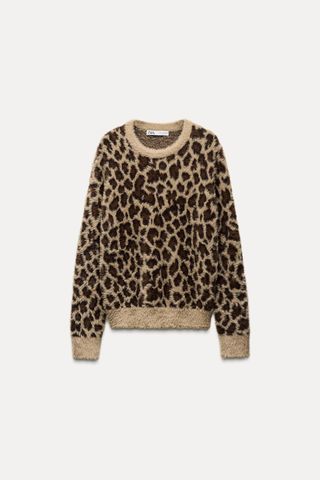 Jacquard Animal Print Knit Sweater