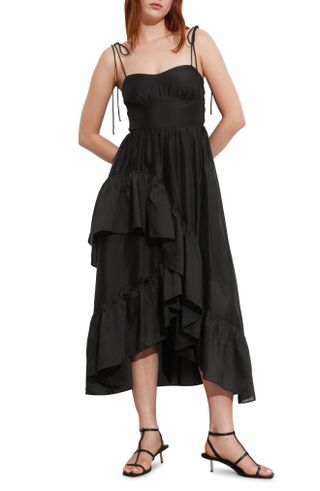 Tiered High-Low Midi Dress