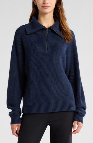 Cozy Quarter Zip Rib Pullover Sweater