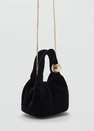 Velvet Bag With Ball Detail - Women | Mango Usa