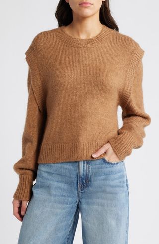 Shoulder Detail Crewneck Sweater