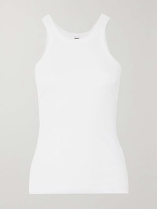 + Net Sustain Curved Ribbed Stretch Organic Cotton-Jersey Tank