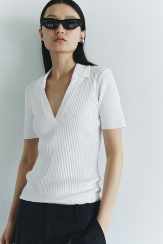 Polo Collar Rib Top