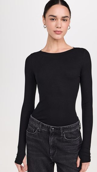 Lna Bellina Ribbed Long Sleeve Top