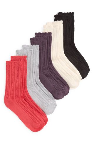 Assorted 5-Pack Pointelle Crew Socks