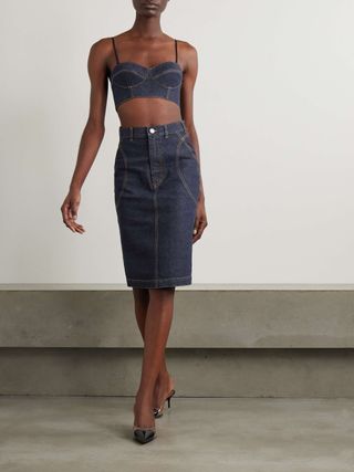 Denim Midi Skirt