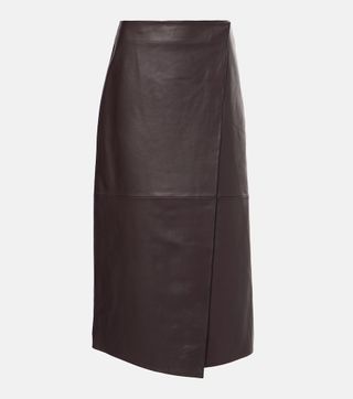 Hedi Leather Wrap Skirt