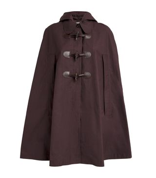 Waxed- Cotton Cape-Sleeve Coat