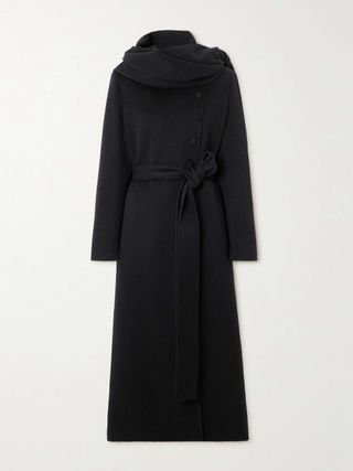 Raay Belted Scarf-Detailed Brushed Recycled-Cashmere Coat