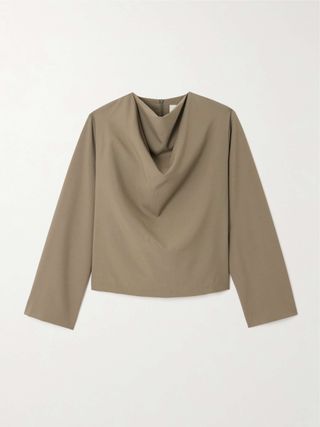 Draped Wool Blouse