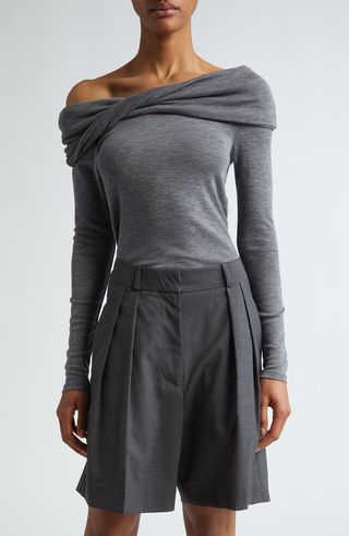 One-Shoulder Wool Top