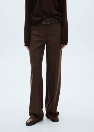 Straight Checked Pants - Women | Mango Usa