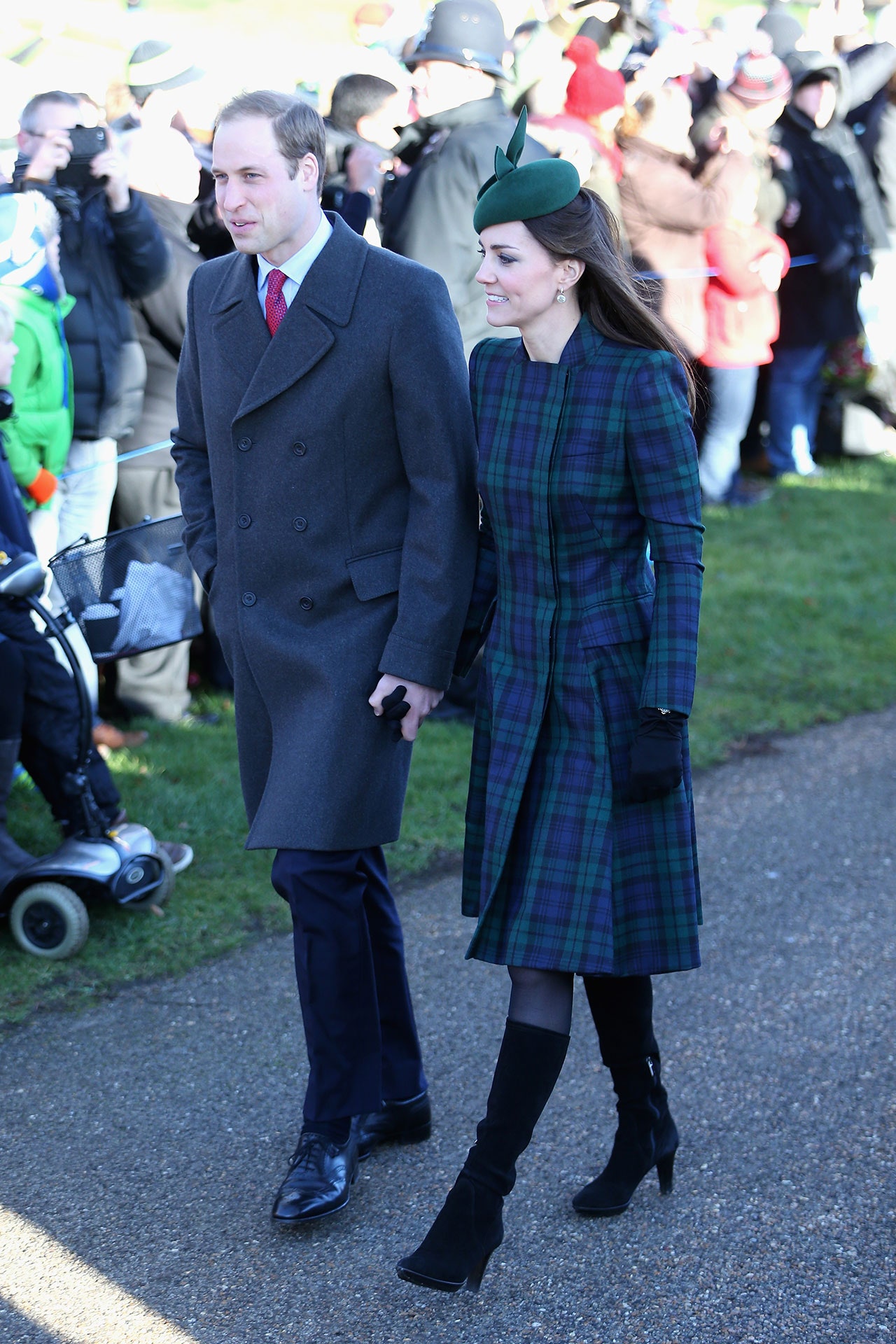 The Princess of Wales wears Alexander McQueen on Christmas Day 2013.