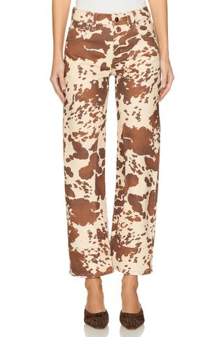 Free People Risk Taker Cow Print Pants