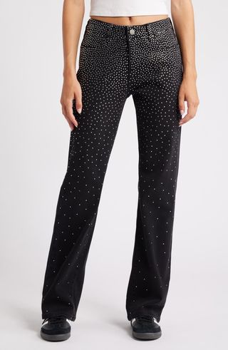 Star High Waist Wide Leg Jeans